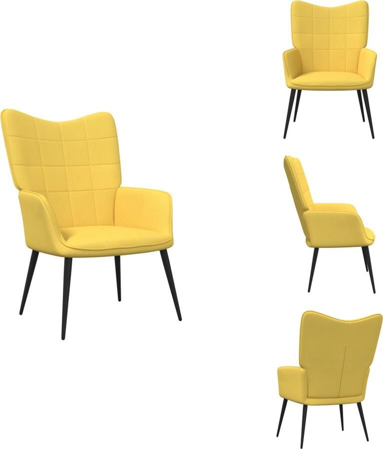 VidaXL Relaxstoel Relaxstoelen Fauteuil Fauteuils Relaxstoel stof mosterdgeel