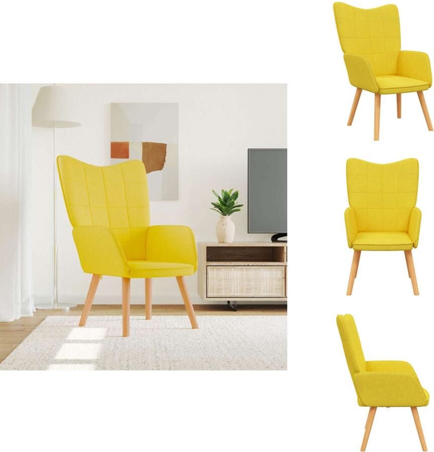 VidaXL Relaxstoel Relaxstoelen Fauteuil Fauteuils Relaxstoel stof mosterdgeel