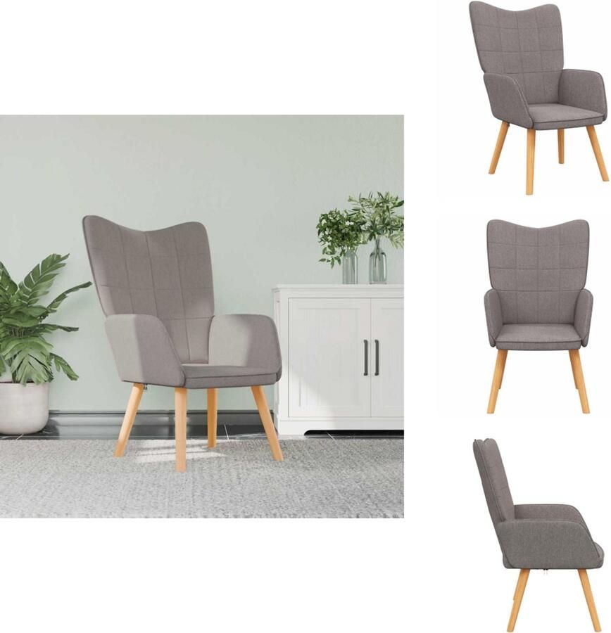 VidaXL Relaxstoel Relaxstoelen Fauteuil Fauteuils Relaxstoel stof taupe