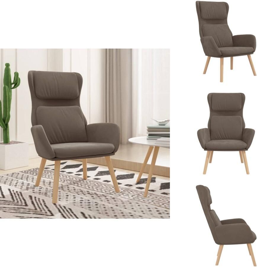 VidaXL Relaxstoel Relaxstoelen Fauteuil Relaxfauteuil Relaxstoel fluweel bruin