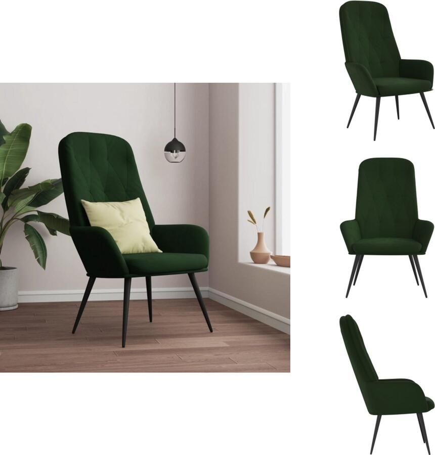 VidaXL Relaxstoel Relaxstoelen Fauteuil Relaxfauteuil Relaxstoel fluweel donkergoen