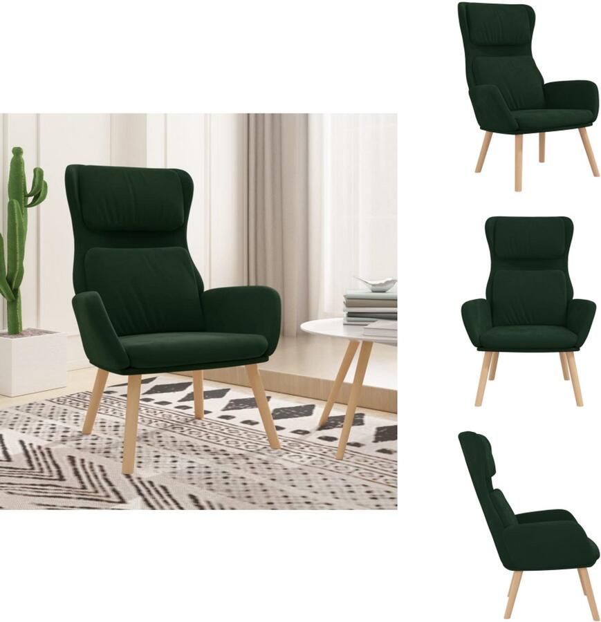 VidaXL Relaxstoel Relaxstoelen Fauteuil Relaxfauteuil Relaxstoel fluweel donkergoen