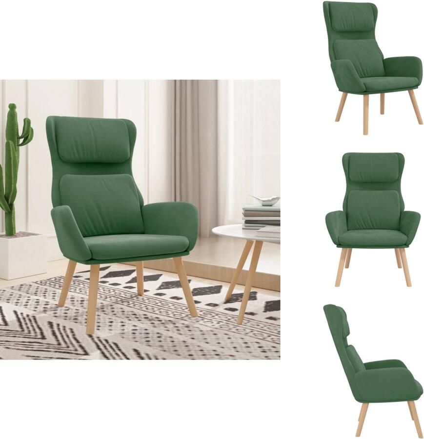 VidaXL Relaxstoel Relaxstoelen Fauteuil Relaxfauteuil Relaxstoel fluweel lichtgroen