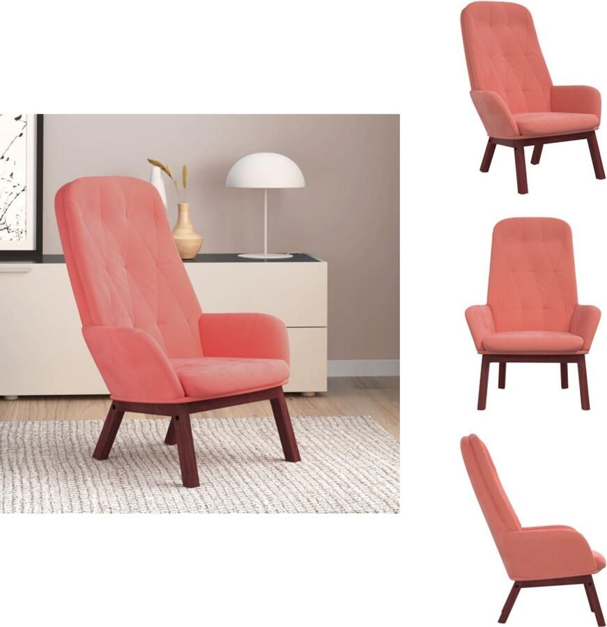 VidaXL Relaxstoel Relaxstoelen Fauteuil Relaxfauteuil Relaxstoel fluweel roze