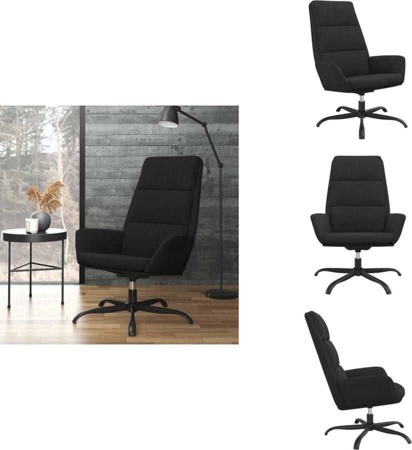VidaXL Relaxstoel Relaxstoelen Fauteuil Relaxfauteuil Relaxstoel fluweel zwart