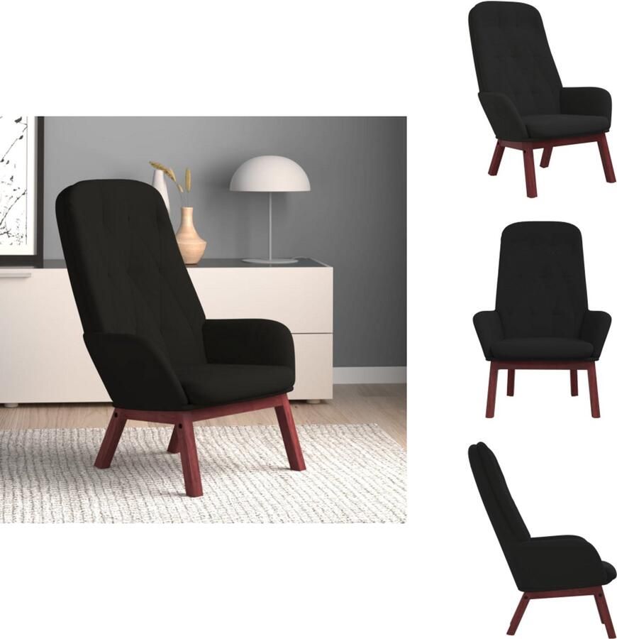 VidaXL Relaxstoel Relaxstoelen Fauteuil Relaxfauteuil Relaxstoel fluweel zwart