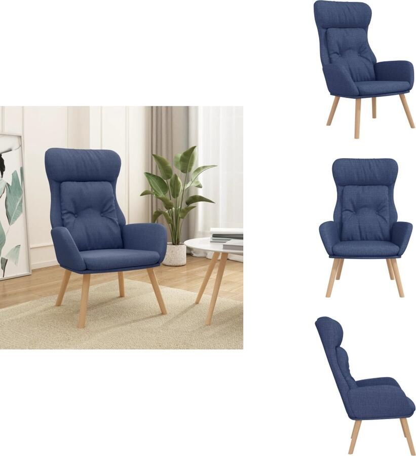 VidaXL Relaxstoel Relaxstoelen Fauteuil Relaxfauteuil Relaxstoel stof blauw