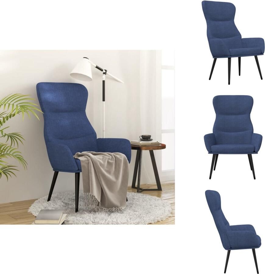 VidaXL Relaxstoel Relaxstoelen Fauteuil Relaxfauteuil Relaxstoel stof blauw