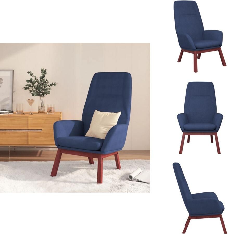 VidaXL Relaxstoel Relaxstoelen Fauteuil Relaxfauteuil Relaxstoel stof blauw