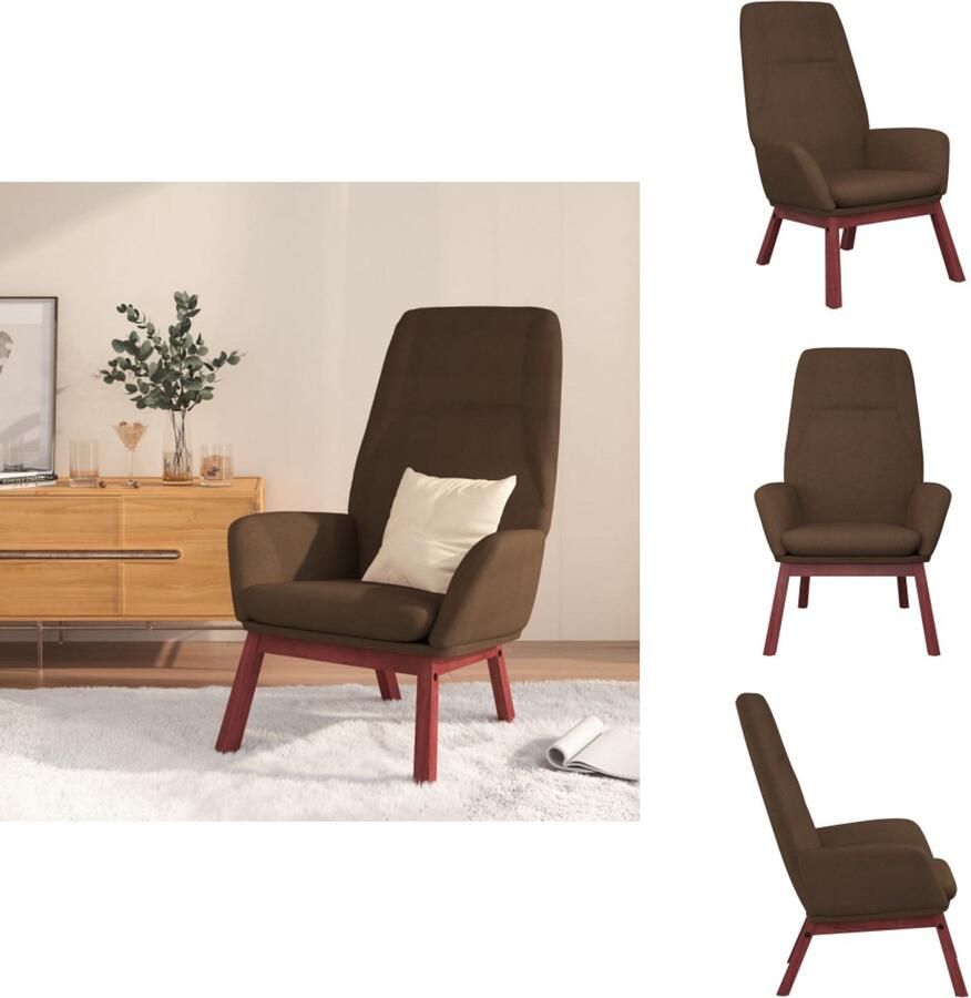 VidaXL Relaxstoel Relaxstoelen Fauteuil Relaxfauteuil Relaxstoel stof bruin