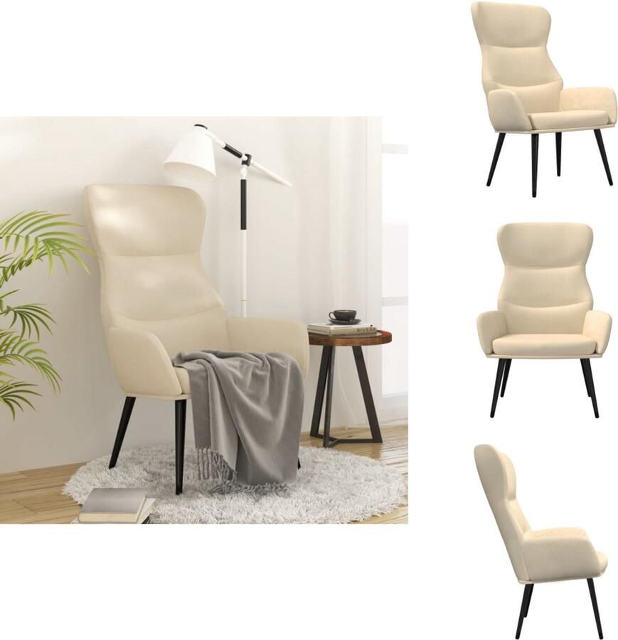 VidaXL Relaxstoel Relaxstoelen Fauteuil Relaxfauteuil Relaxstoel stof crèmekleurig