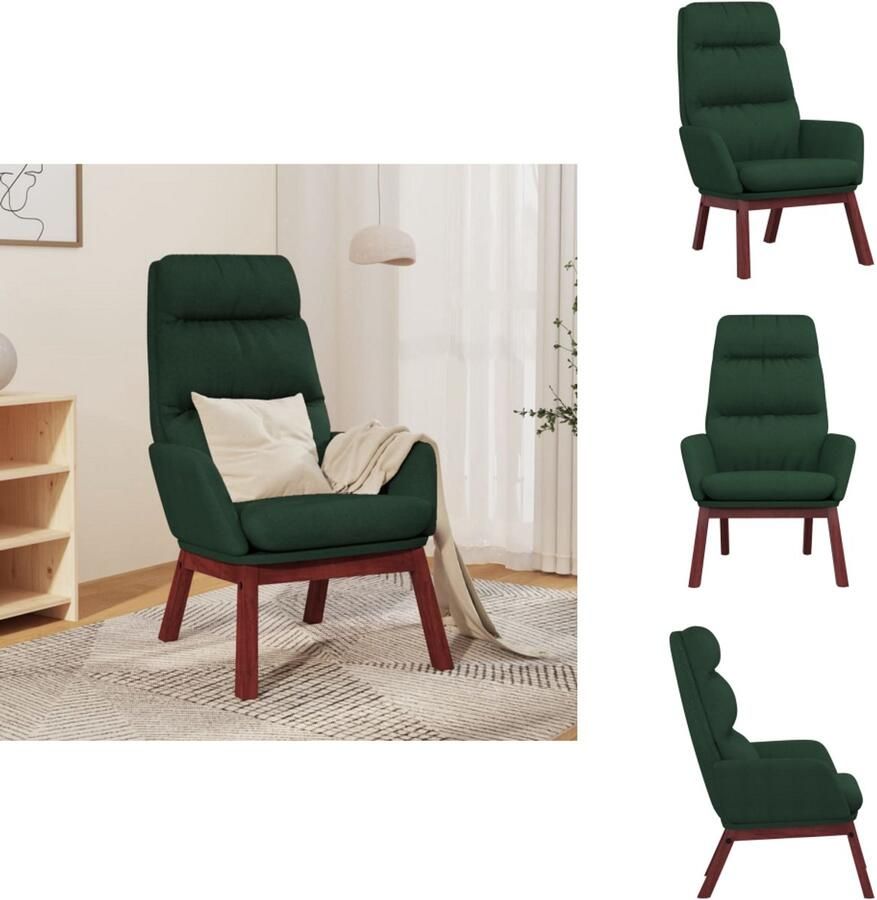 VidaXL Relaxstoel Relaxstoelen Fauteuil Relaxfauteuil Relaxstoel stof donkergoen