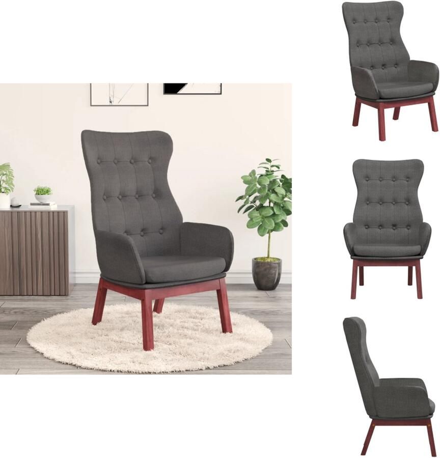 VidaXL Relaxstoel Relaxstoelen Fauteuil Relaxfauteuil Relaxstoel stof donkergrijs