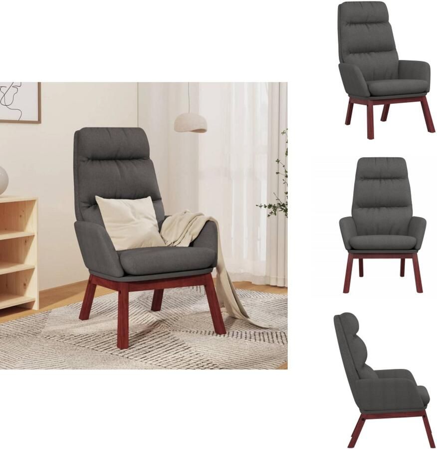 VidaXL Relaxstoel Relaxstoelen Fauteuil Relaxfauteuil Relaxstoel stof donkergrijs