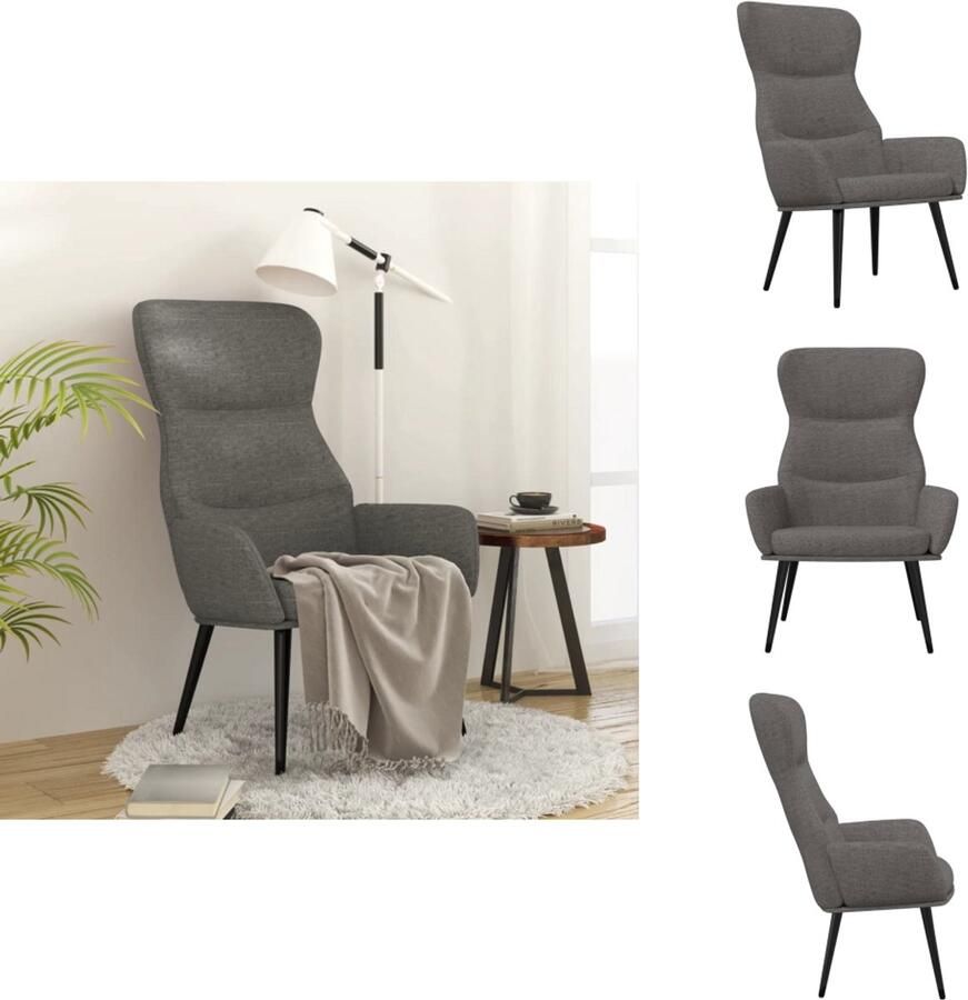 VidaXL Relaxstoel Relaxstoelen Fauteuil Relaxfauteuil Relaxstoel stof lichtgrijs