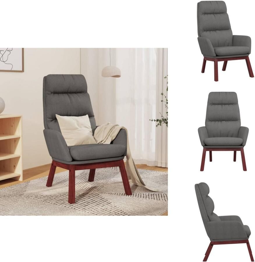 VidaXL Relaxstoel Relaxstoelen Fauteuil Relaxfauteuil Relaxstoel stof lichtgrijs