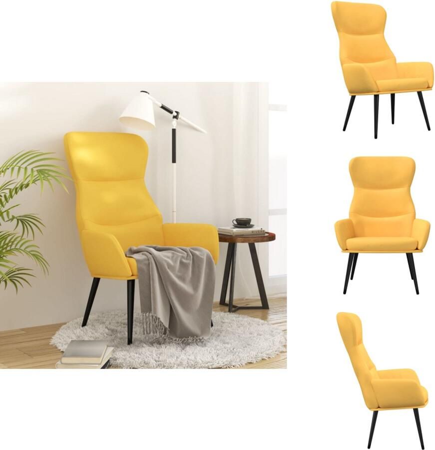 VidaXL Relaxstoel Relaxstoelen Fauteuil Relaxfauteuil Relaxstoel stof mosterdgeel