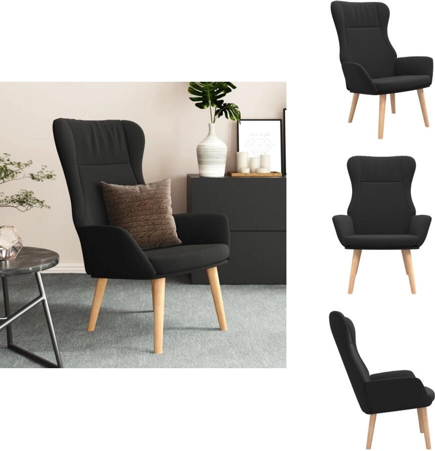 VidaXL Relaxstoel Relaxstoelen Fauteuil Relaxfauteuil Relaxstoel stof zwart