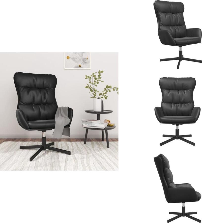 VidaXL Relaxstoel Relaxstoelen Kantoorstoel Armstoel Relaxstoel kunstleer zwart