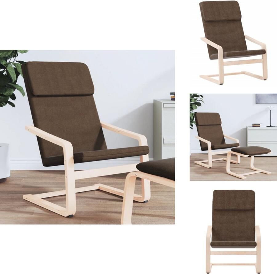 VidaXL Relaxstoel Relaxstoelen Stoel Loungestoel Relaxstoel stof donkerbruin