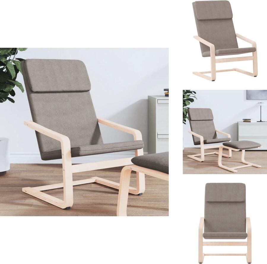 VidaXL Relaxstoel Relaxstoelen Stoel Loungestoel Relaxstoel stof taupe
