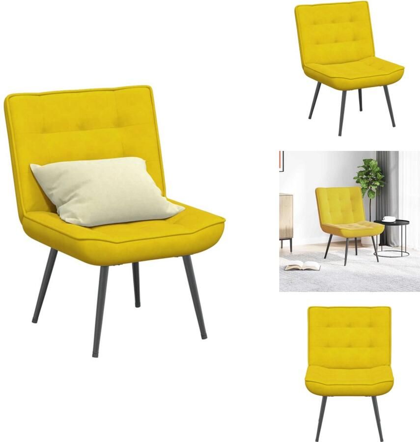 VidaXL Relaxstoel Relaxstoelen Stoel Relaxstoel 64x74x84 cm fluweel geel
