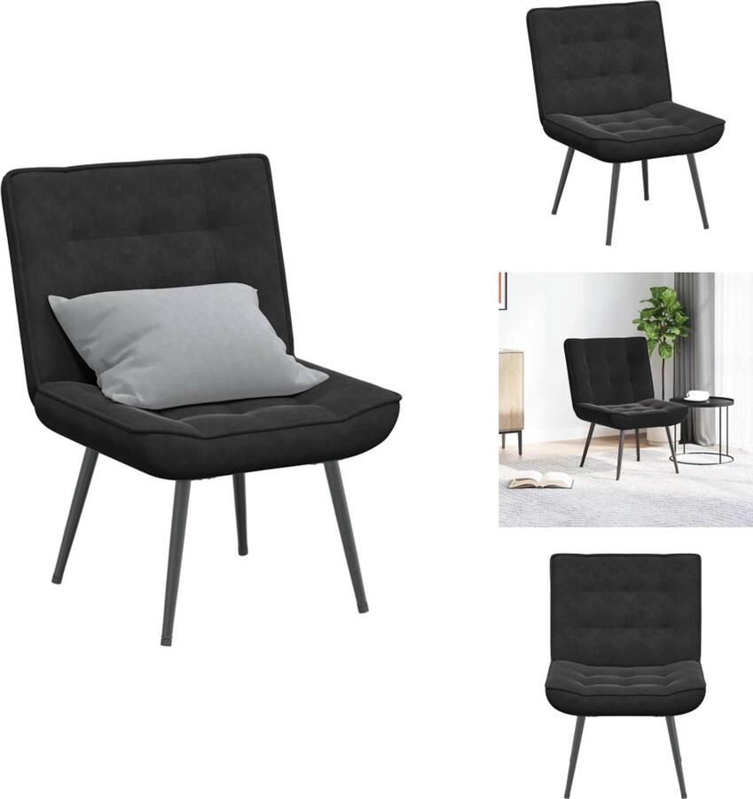 VidaXL Relaxstoel Relaxstoelen Stoel Relaxstoel 64x74x84 cm fluweel zwart