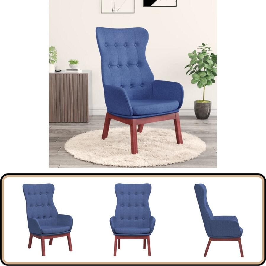 VidaXL Relaxstoel Stof Blauw Comfortabel Design Relaxstoel Fauteuils Lounge Chair Comfortstoel Blauwe Stoffen Meubels