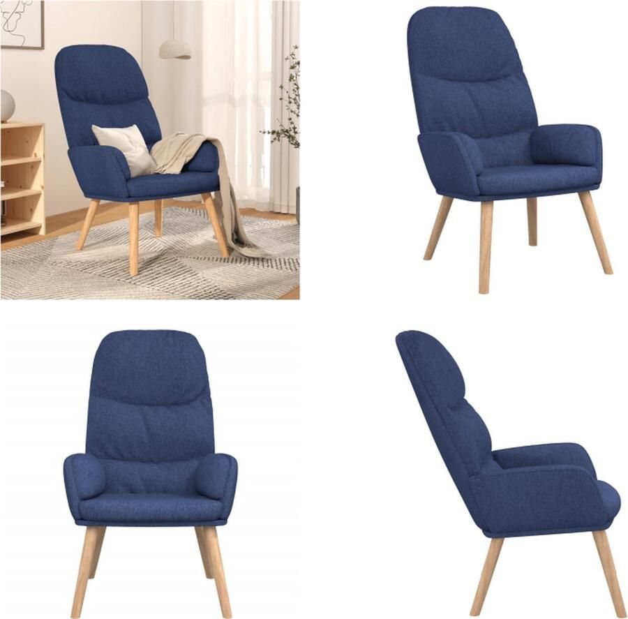 VidaXL Relaxstoel stof blauw Relaxstoel Relaxstoelen Fauteuil Relaxfauteuil