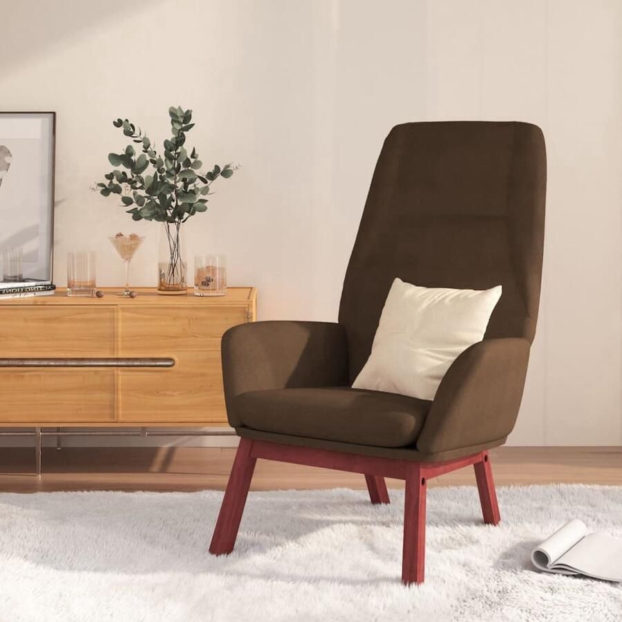 VidaXL Relaxstoel Stof Bruin Comfortabel Design Relaxstoel Fauteuils Bruine Meubels Lounge Stoel Huiskamer Meubilair Tuinstoel Buitenstoel Comfort Stoel Leesstoel Ergonomische Stoel