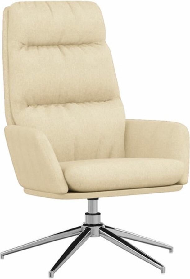 VidaXL Relaxstoel stof crèmekleurig Relaxstoel Relaxstoelen Fauteuil Relaxfauteuil