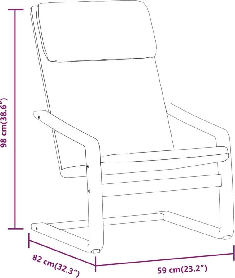 VidaXL Relaxstoel stof donkerbruin - Foto 4