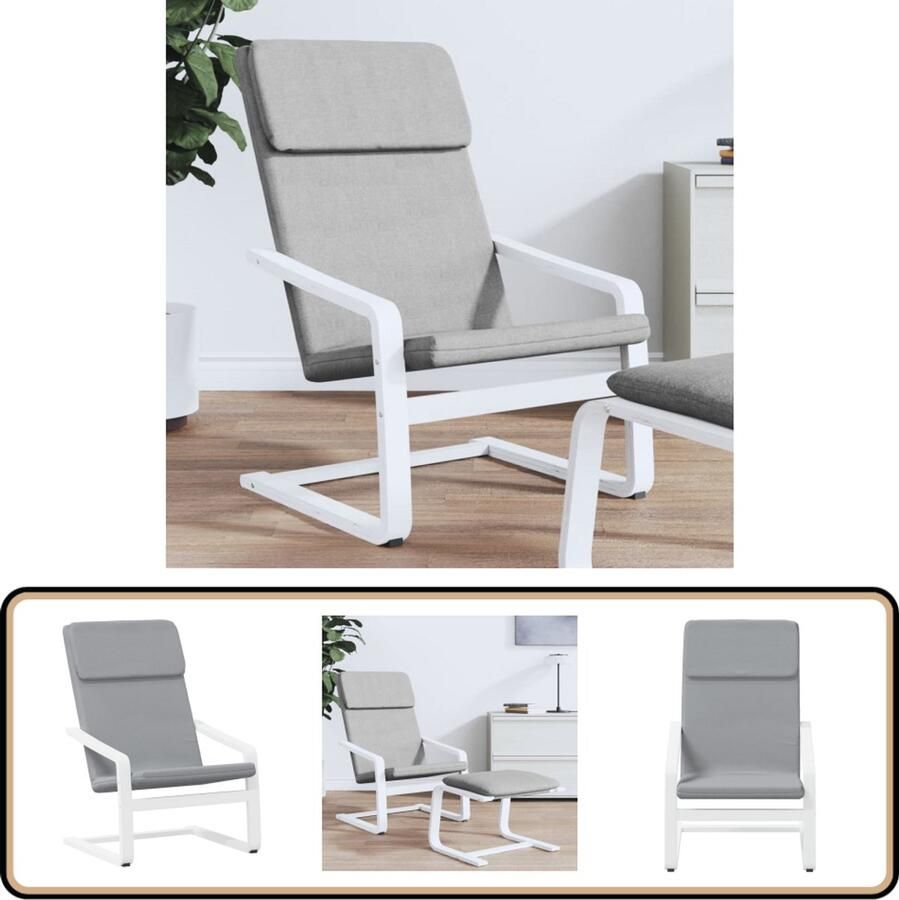VidaXL Relaxstoel Stof Lichtgrijs Comfortabel Relaxfauteuil Loungestoel Fauteuils Wonen Interieuraccessoires