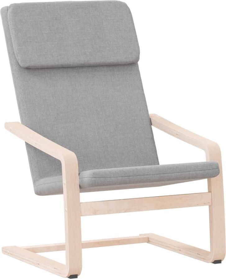 VidaXL Relaxstoel Lichtgrijs Comfortabele stoel Relaxfauteuil Loungestoel Barkruk Huiskamermeubilair Berghout - Foto 4