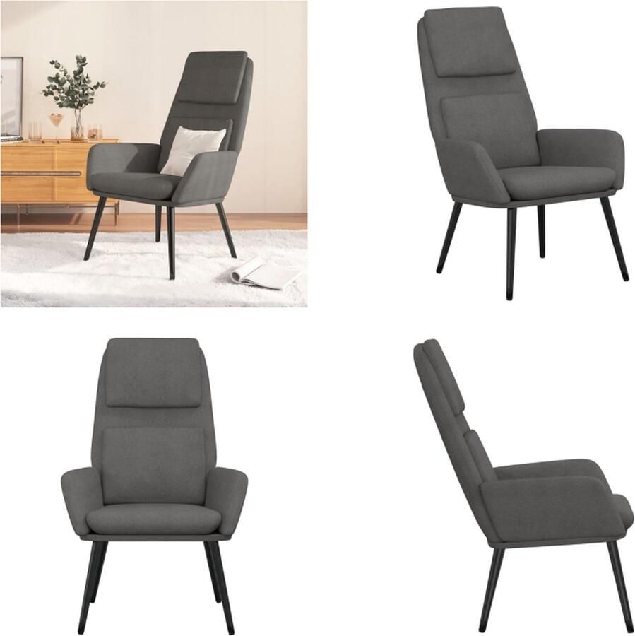 VidaXL Relaxstoel stof lichtgrijs Relaxstoel Relaxstoelen Fauteuil Relaxfauteuil