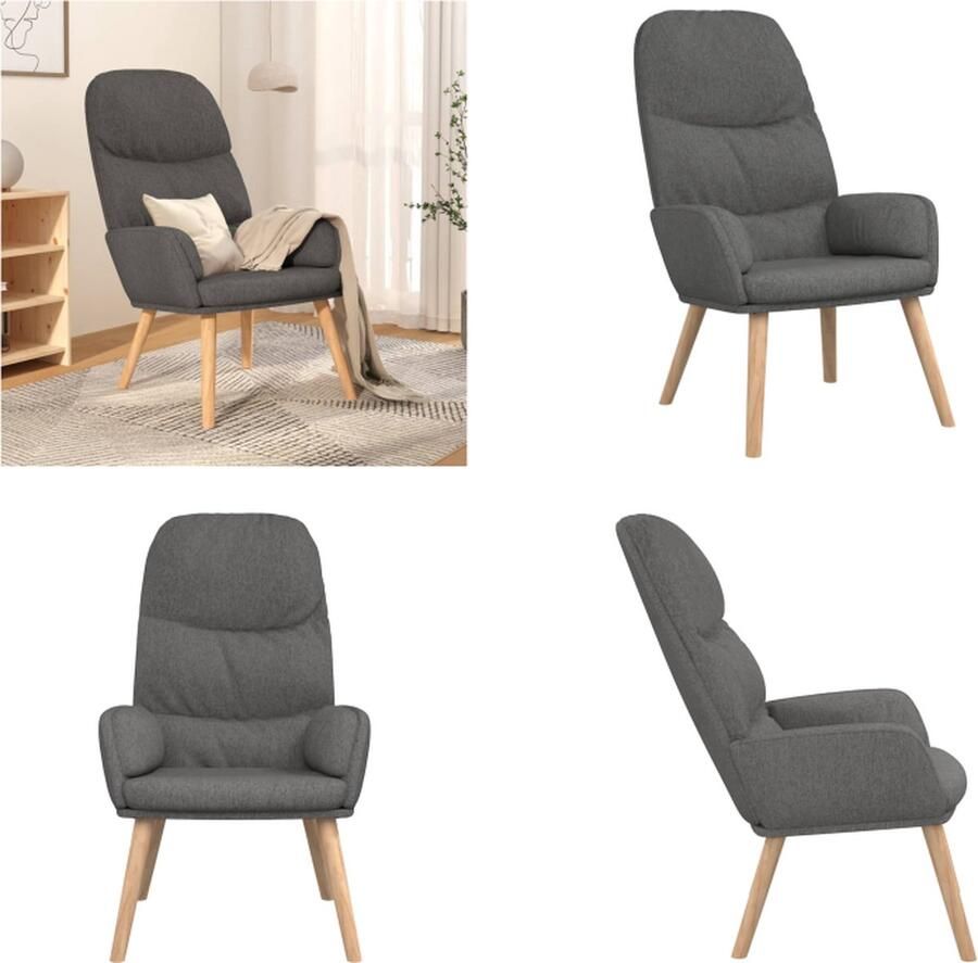 VidaXL Relaxstoel stof lichtgrijs Relaxstoel Relaxstoelen Fauteuil Relaxfauteuil