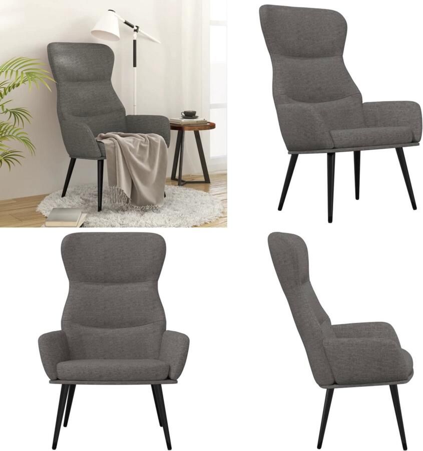 VidaXL Relaxstoel stof lichtgrijs Relaxstoel Relaxstoelen Fauteuil Relaxfauteuil