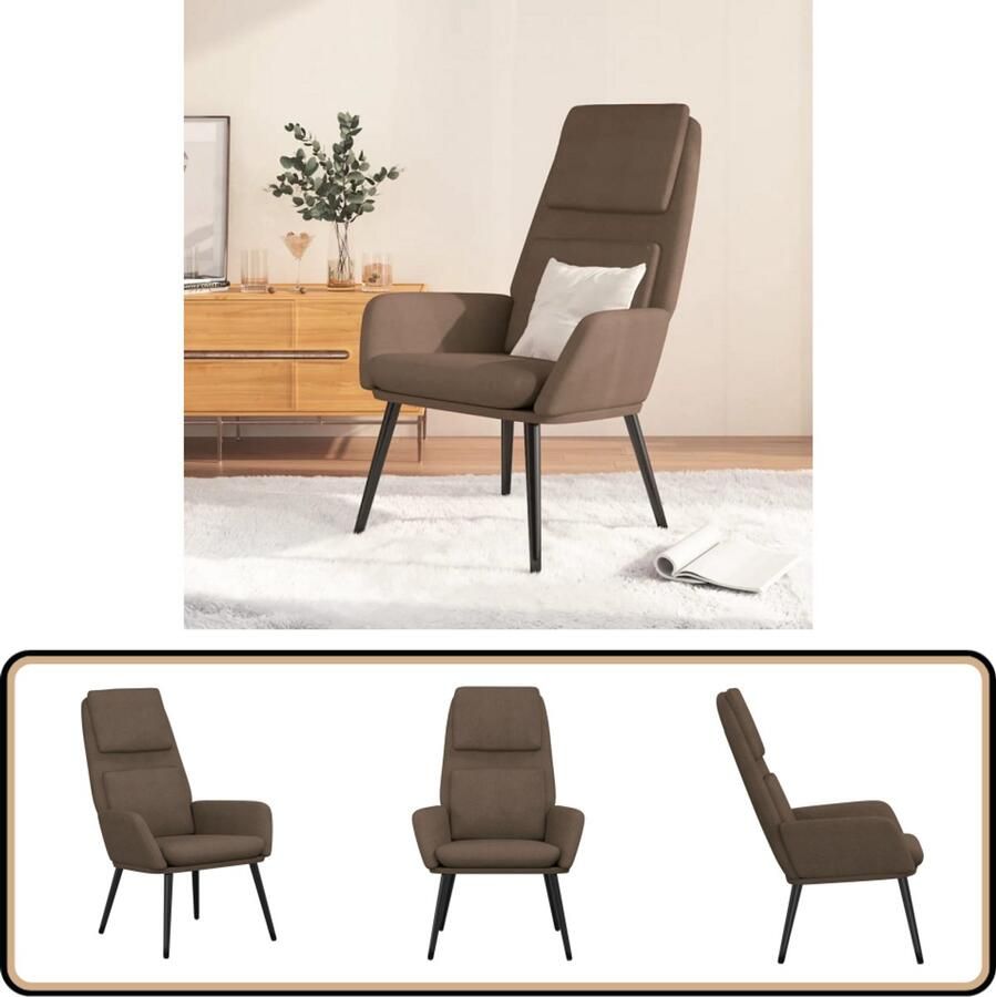 VidaXL Relaxstoel Stof Taupe Comfortabel Ontwerp Relaxfauteuil Fauteuils Lounge Chair Stoffen Fauteuil Taupe Fauteuil