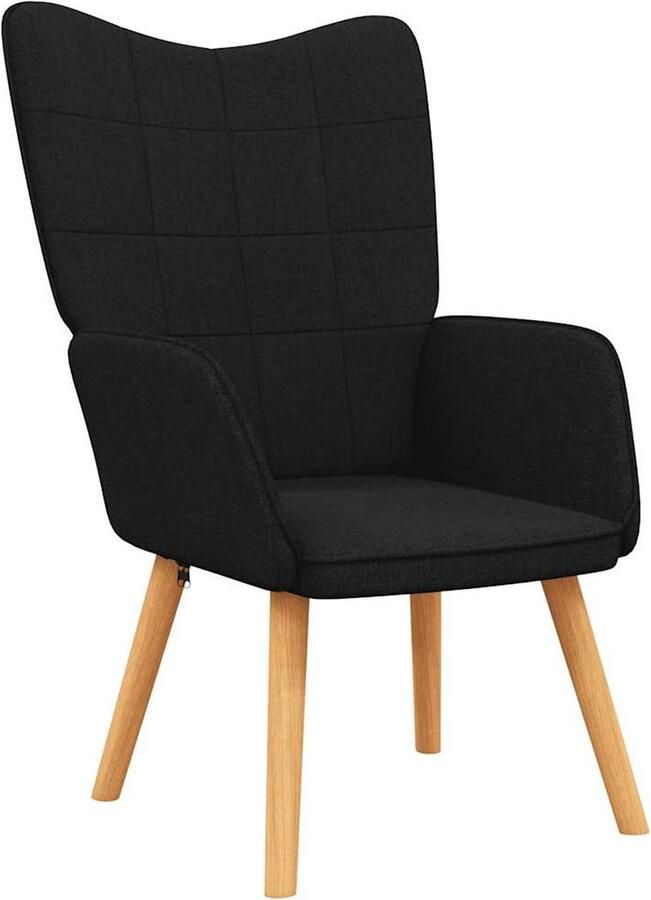 VidaXL Relaxstoel stof zwart Comfort en stijl Relaxstoel Fauteuils Zwarte Relaxstoel Lounge Stoel Zitzak Loungestoel Tuinstoel - Foto 2
