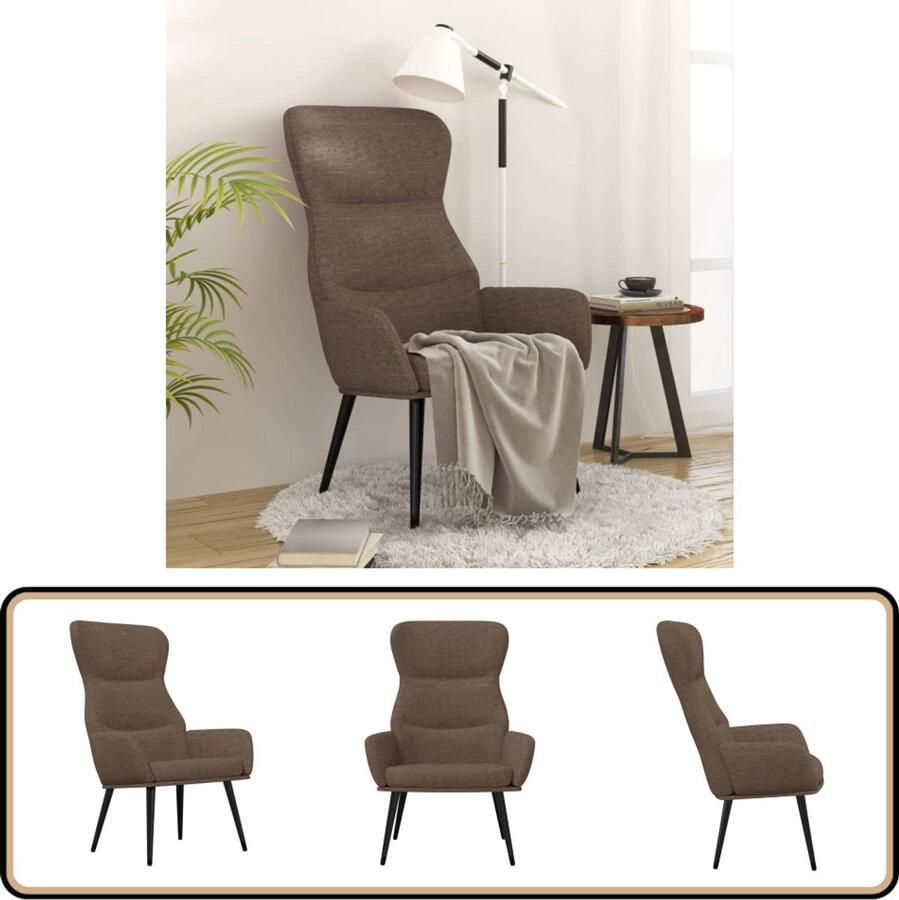 VidaXL Relaxstoel Taupe Stof Verstelbaar Relaxstoel Fauteuils Lounge Stoel Comfortabel Zitten Taupecleur Veloursstoffen Design Meubels Woonkamer Meubilair