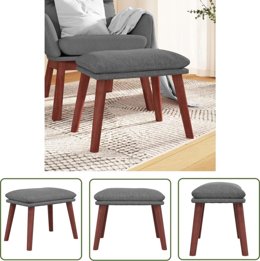 VidaXL Voetenbank 45x29 5x35 cm stof lichtgrijs Voetenbank Relaxstoel Stoel Lounge Huiskamer