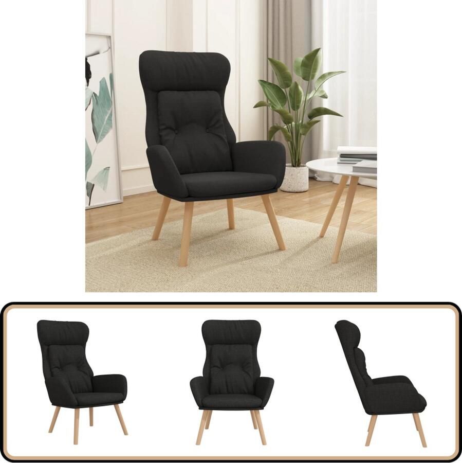 VidaXL Relaxstoel Zwart Comfort & Design 70x77x94 cm Relaxstoel Fauteuils Zwarte Fauteuil Comfortabele Stoel Lounge Stoel Woonkamer Meubels Interieur Design Zitt Comfort Dikke Bekleding Lederlook