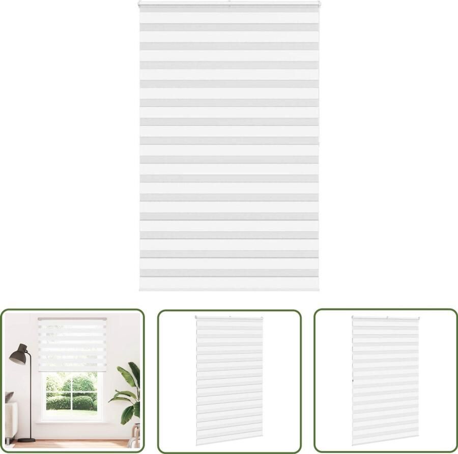 The Living Store Zebra rolgordijn 150x200 cm stofbreedte 145 9cm polyester wit Zebra Gordijn Rol Gordijn Licht Regelaar Privacy Screen Kamerscherm