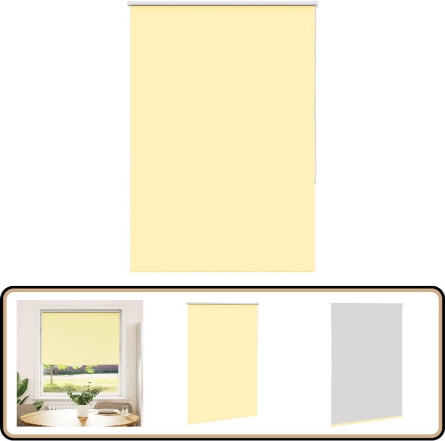 VidaXL Rolgordijn 95x150 cm Geel Verduisterend Rolgordijnen Gordijnen Privacy Screen Lichtwering Kamerscherm