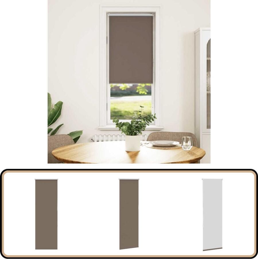 VidaXL Rolgordijn koffie 60x150 cm Verduisterend Rolgordijn Privacy Gordijn Lichtwerende Gordijnen Kamerscherm Interieur Decoratie