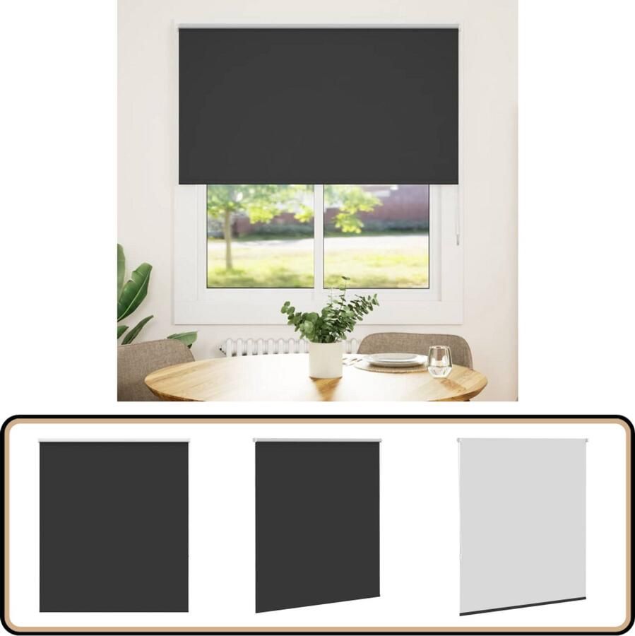 VidaXL Rolgordijn Verduisterend 120x175 cm Zwart Rolgordijn Blackout Gordijn Verduisterend Gordijn Kamerscherm Woonkamer Decoratie