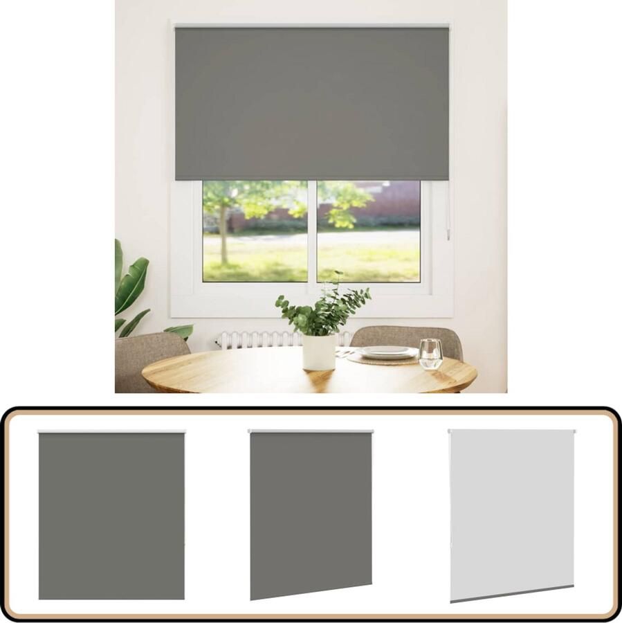 The Living Store Rolgordijn verduisterend 125x150 cm stofbreedte 121 6 cm grijs Rolgordijn Verduisterend Gordijn Privacy Gordijn Lichtregulerend Gordijn Kamerscherm