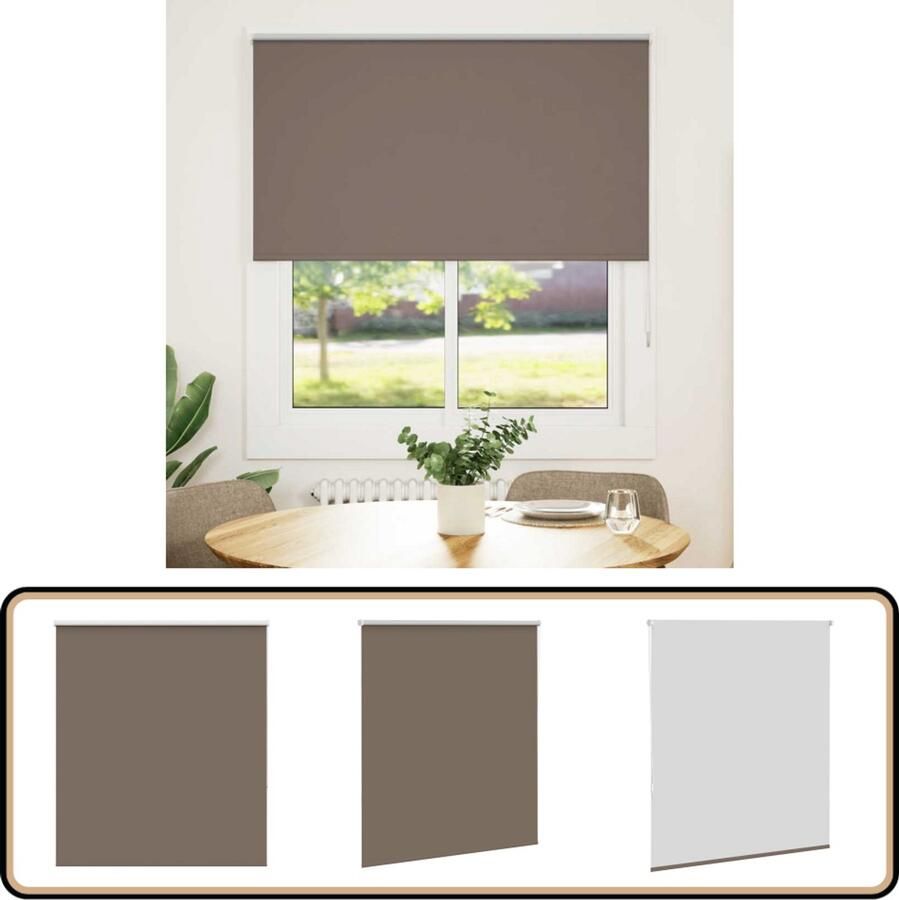 VidaXL Rolgordijn Verduisterend 130x130 cm Koffie Rolgordijn Privacy Gordijn Lichtwerende Gordijnen Kamerscherm Interieur Decoratie
