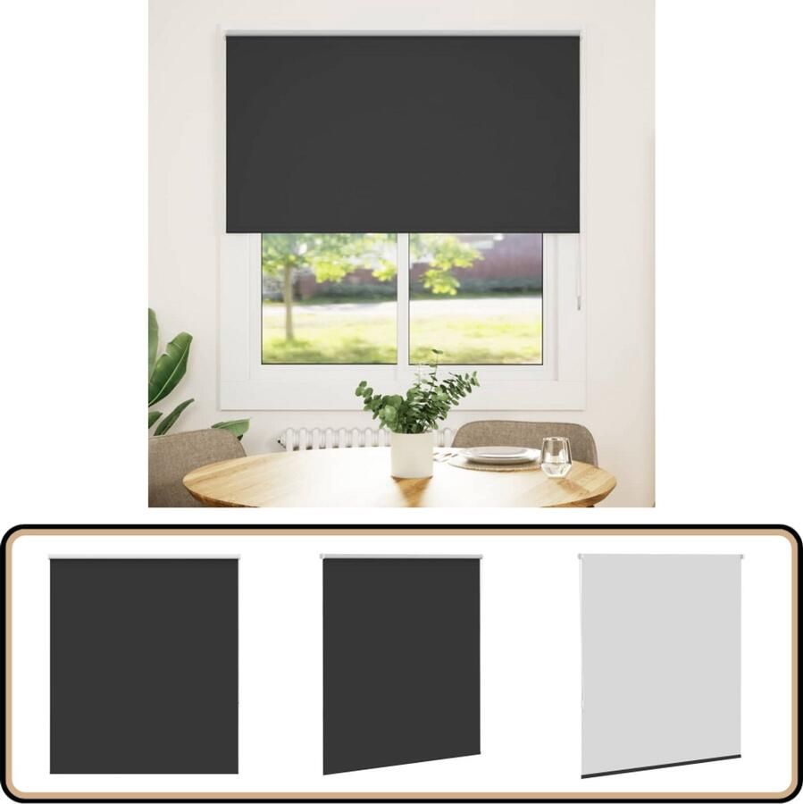 VidaXL Rolgordijn Verduisterend 140x150 cm Zwart Rolgordijn Verduisterend Gordijn Blackout Gordijn Kamerscherm Woonkamer Decoratie