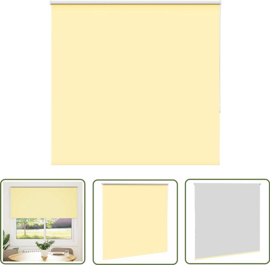 VidaXL Rolgordijn Verduisterend 155x130 cm Geel Rolgordijnen Gordijnen Verduisteringsgordijnen Kamerscherm Privacy Gordijn